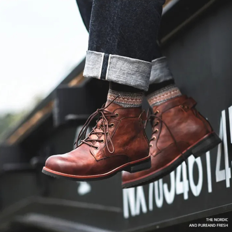 Lace-up shoes men's vegan microfiber