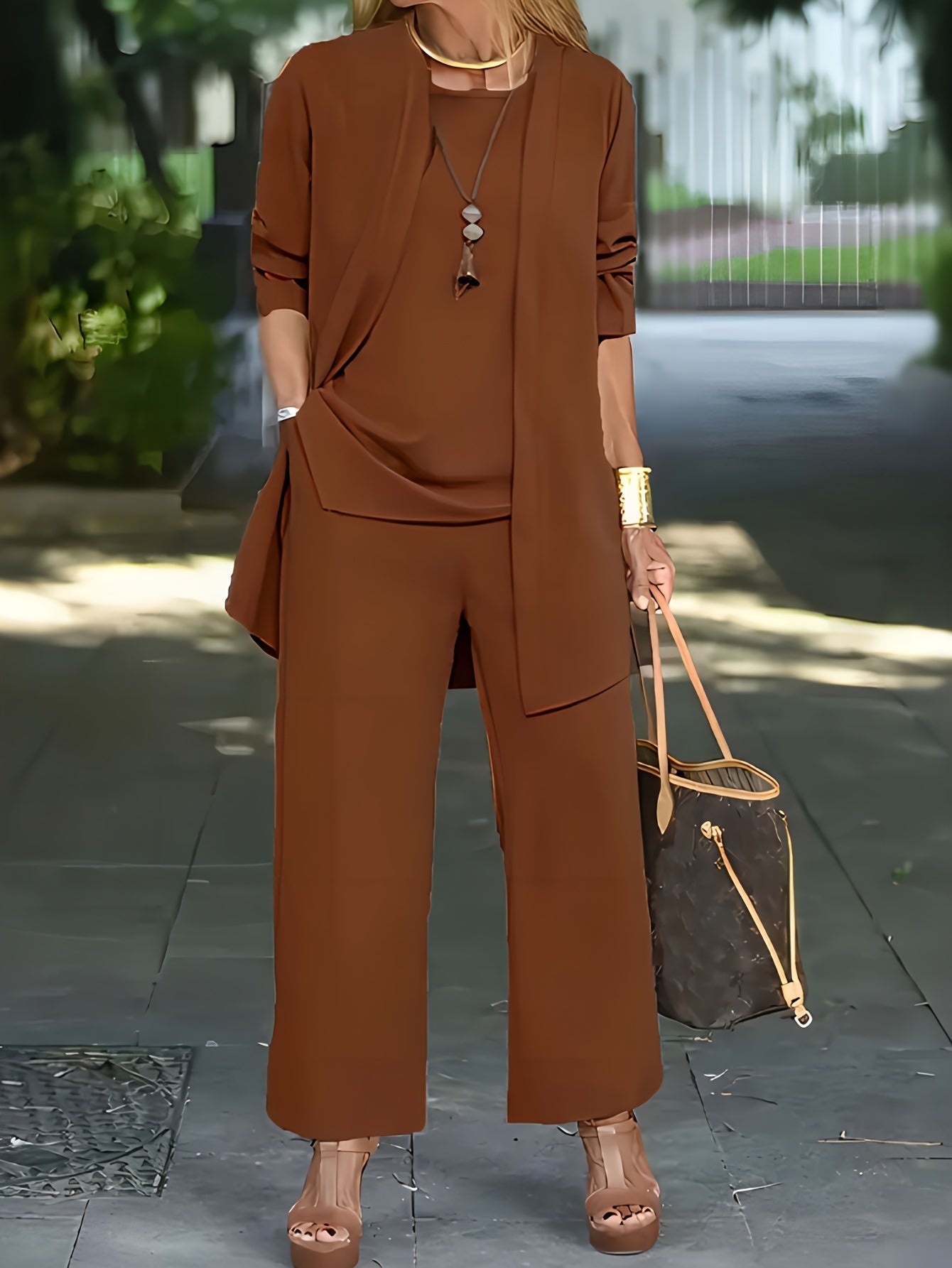 Women's Complete Three-Piece Blazer Pants Shirt