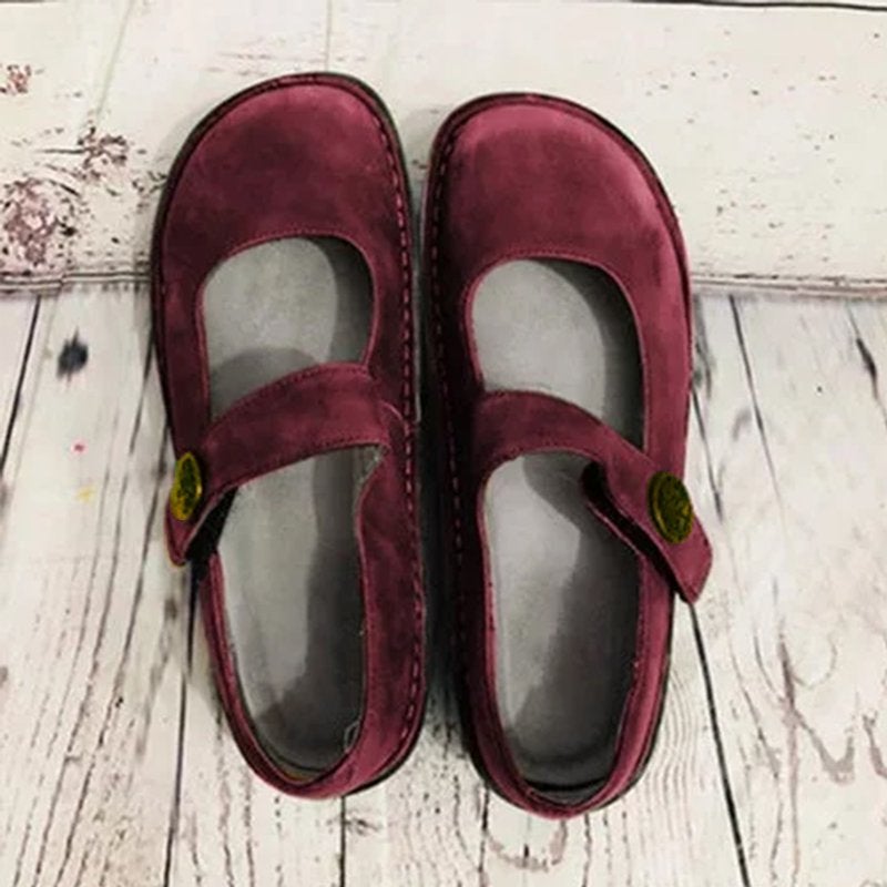 Women’s Mary Jane shoes suede adjustable strap