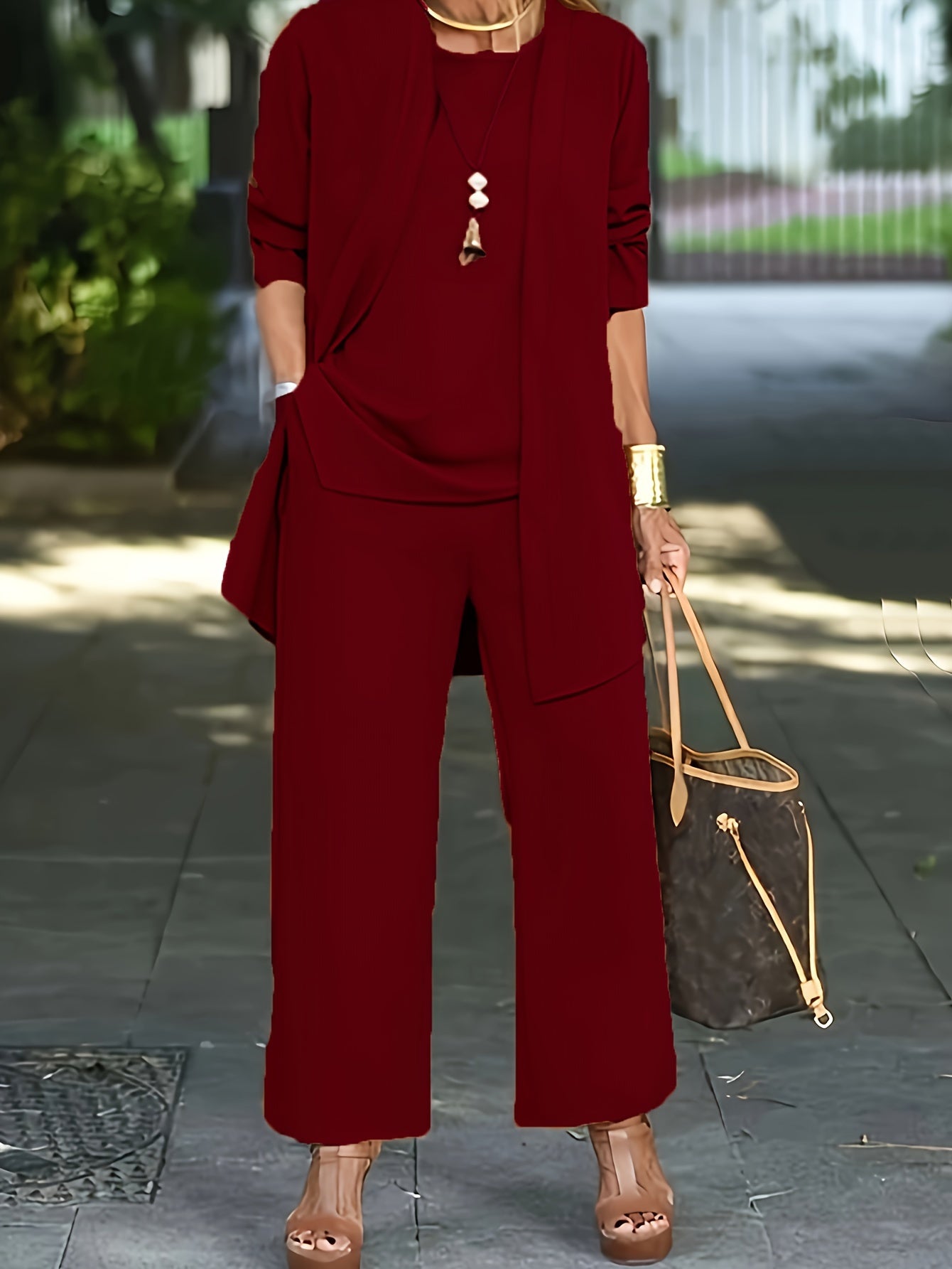 Women's Complete Three-Piece Blazer Pants Shirt