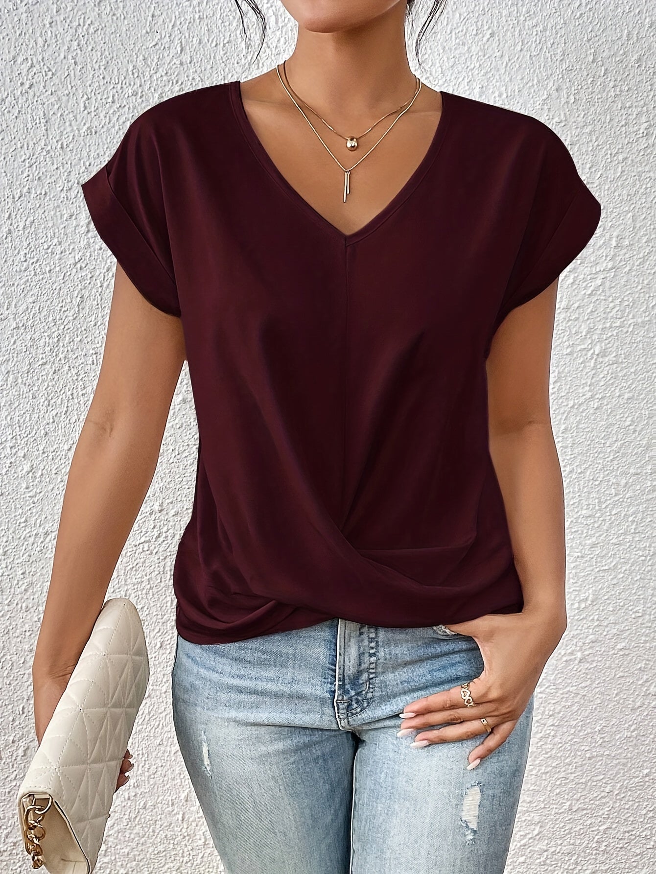 Women's T-shirt | Heart neckline, stylish | Comfortable and light