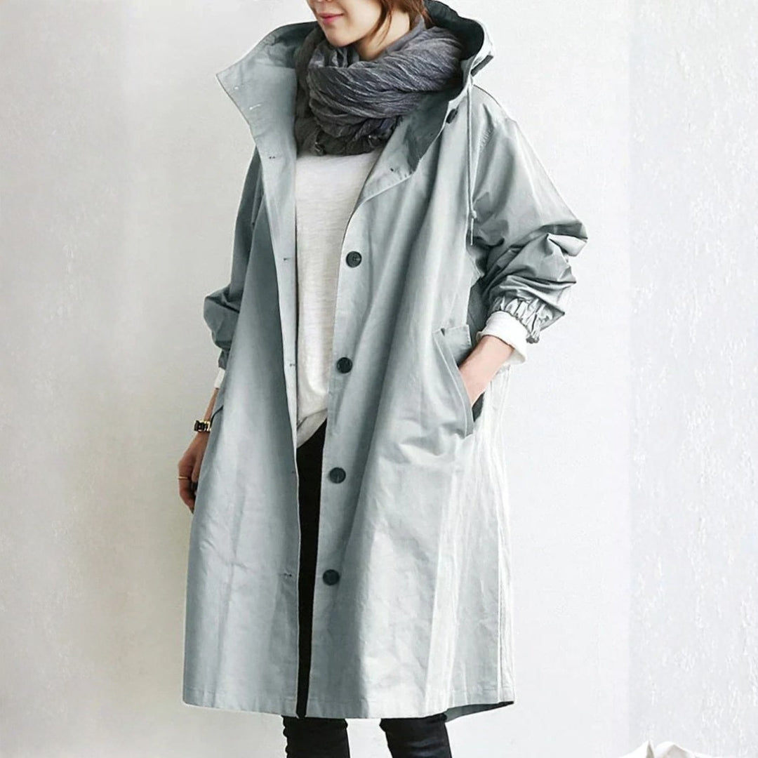 Women's Long Coat | Buttoned, Street Style | Beige, Gray, Black
