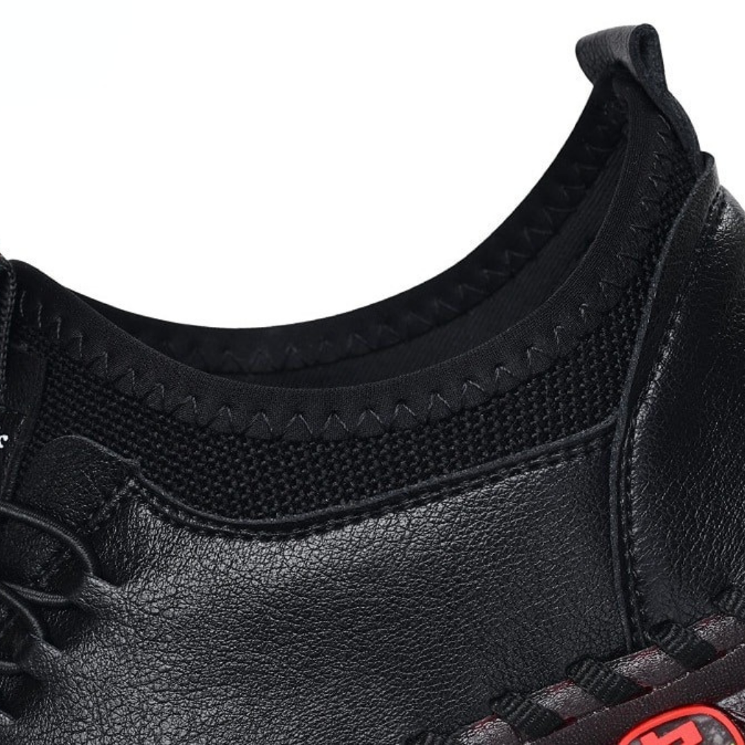 Women's leather loafers, hand-stitched