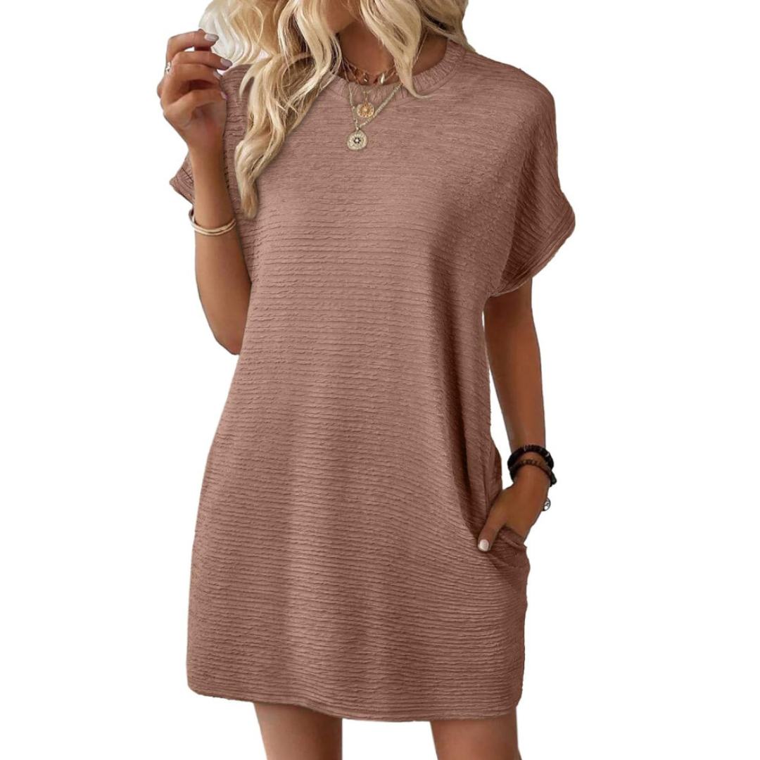 Women's Summer Dress A-line Round Neck with Pockets