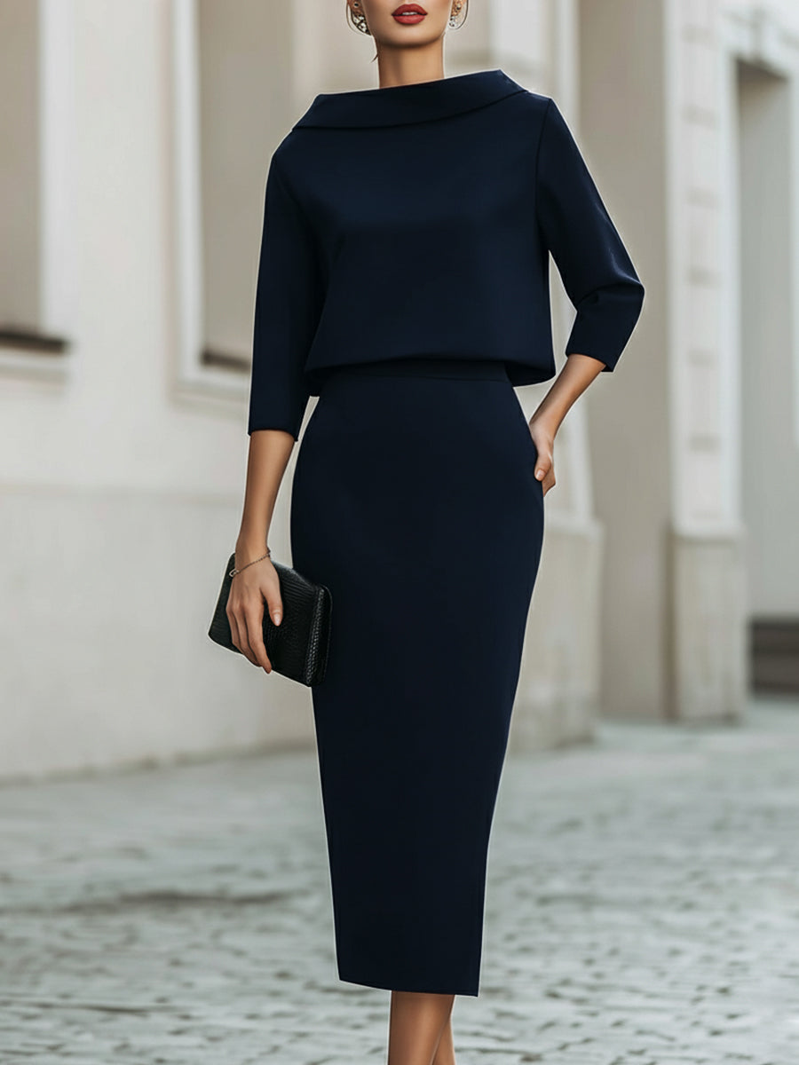 Women's Skirt Suit | 2-Piece, Midi Skirt | Elegant Office Outfit