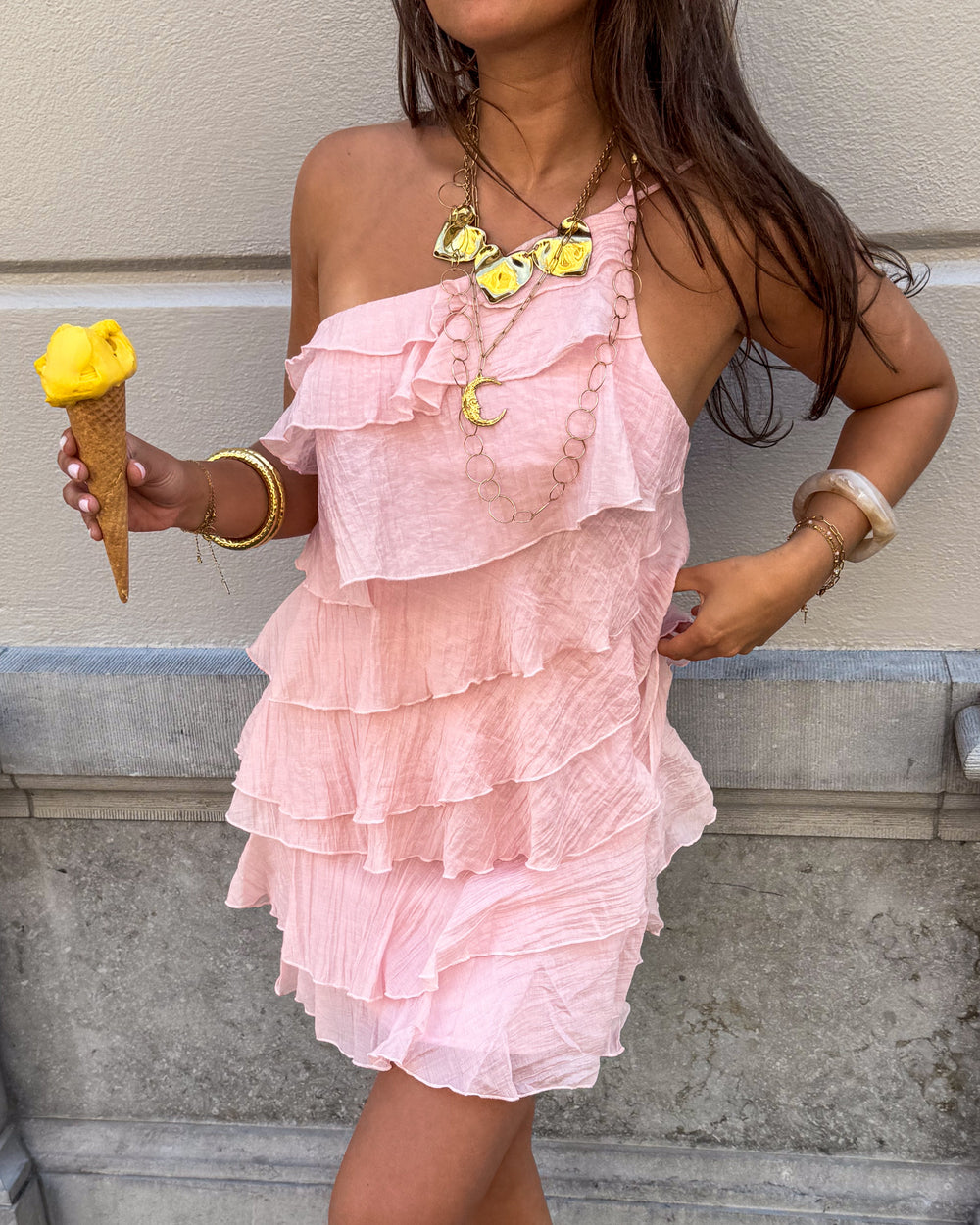 Women's summer dress | Asymmetric volume hem, lightweight