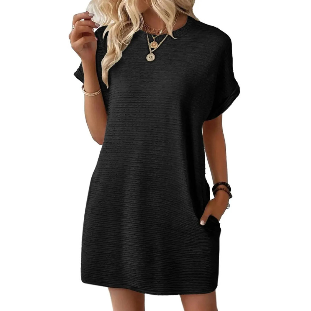Women's Summer Dress A-line Round Neck with Pockets