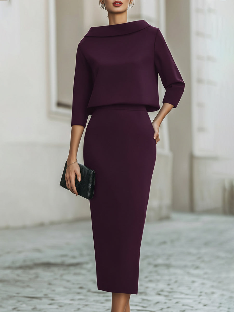 Women's Skirt Suit | 2-Piece, Midi Skirt | Elegant Office Outfit