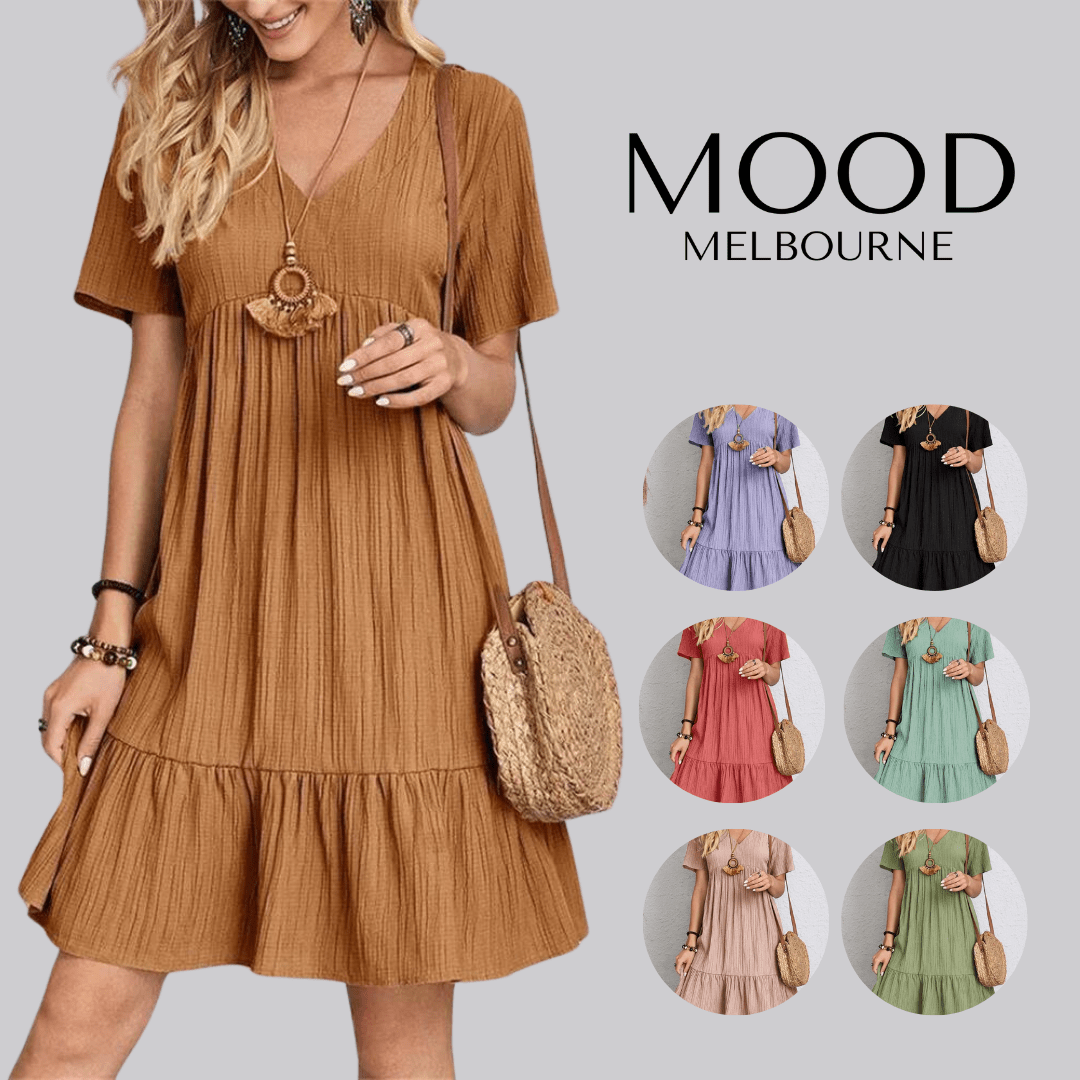 Women's A-line Dress | Short Sleeve | Summer Dress