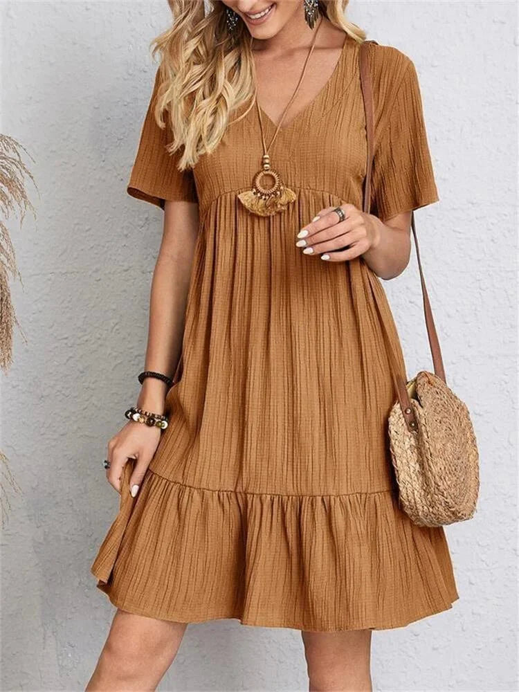 Women's A-line Dress | Short Sleeve | Summer Dress