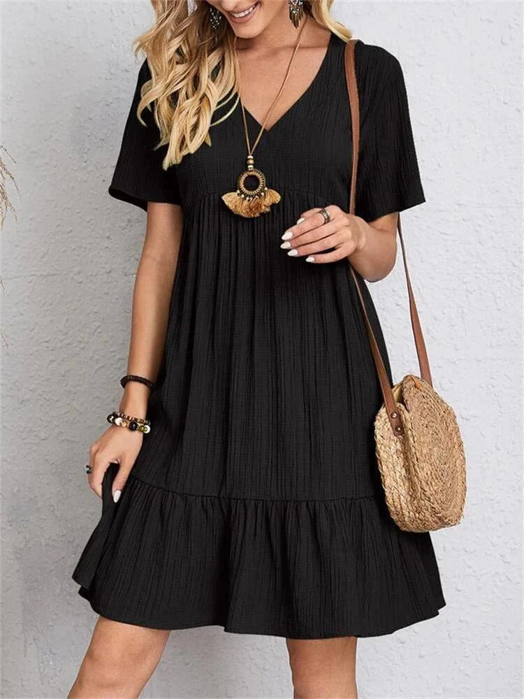Women's A-line Dress | Short Sleeve | Summer Dress