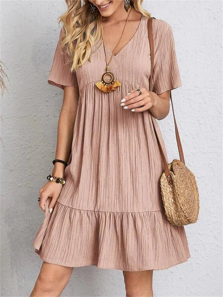 Women's A-line Dress | Short Sleeve | Summer Dress