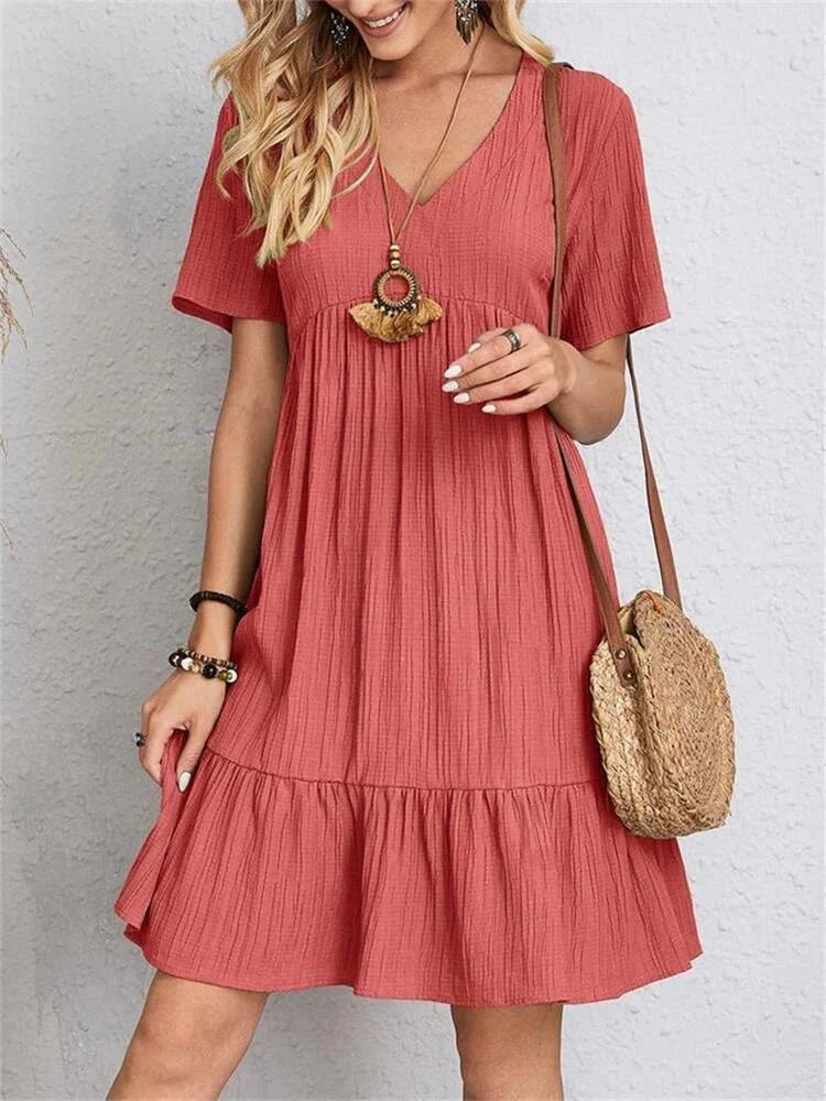 Women's A-line Dress | Short Sleeve | Summer Dress
