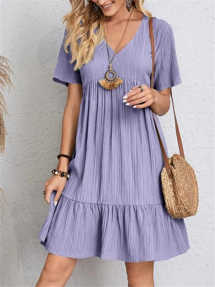 Women's A-line Dress | Short Sleeve | Summer Dress