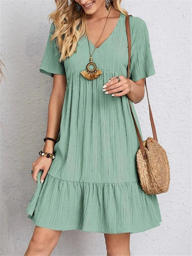 Women's A-line Dress | Short Sleeve | Summer Dress
