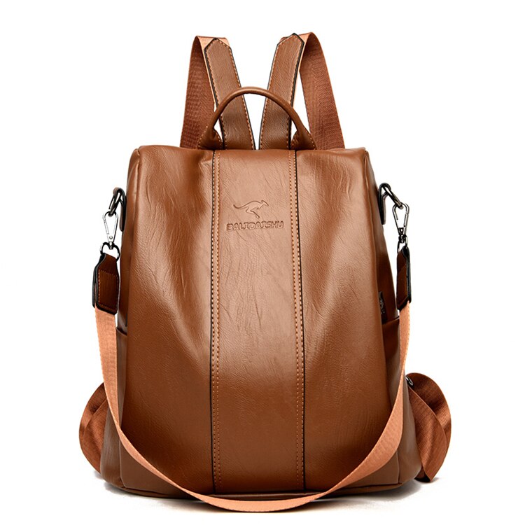 Women's backpack | leather, anti-theft, vintage