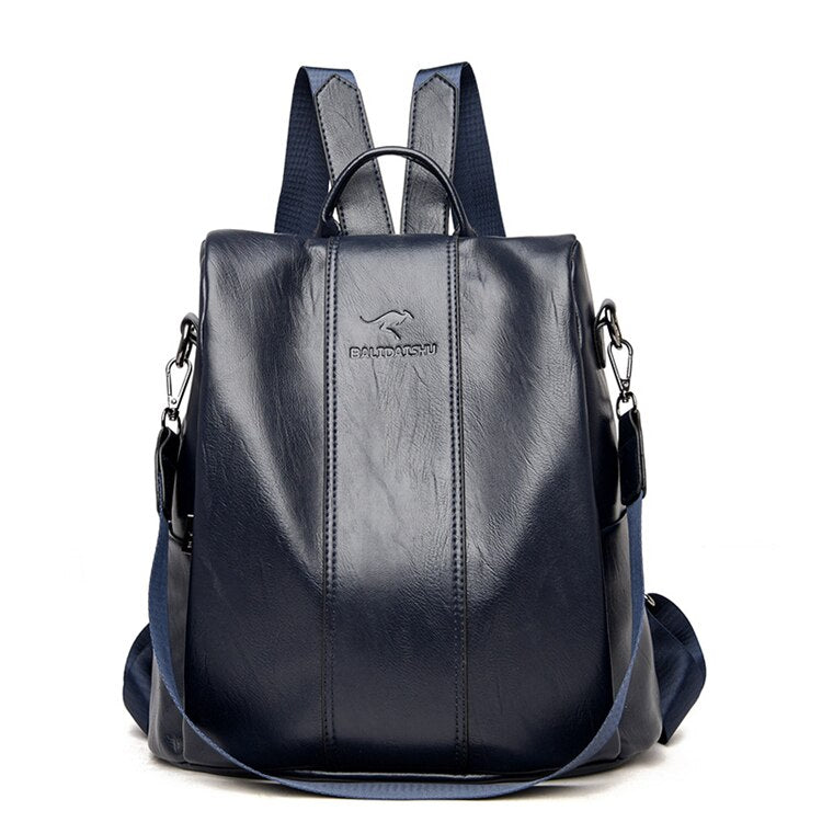 Women's backpack | leather, anti-theft, vintage