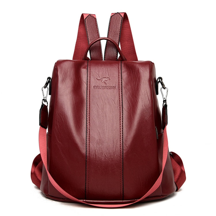 Women's backpack | leather, anti-theft, vintage