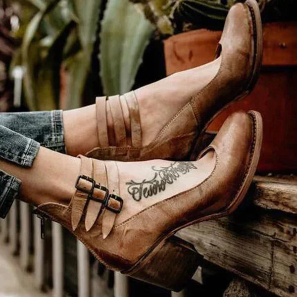 Fashion Shoe - Leather - Ankle Strap