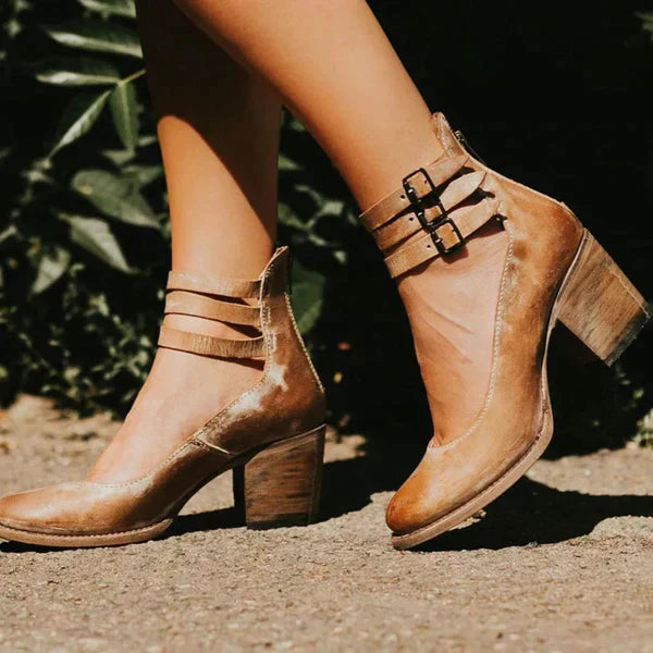 Fashion Shoe - Leather - Ankle Strap