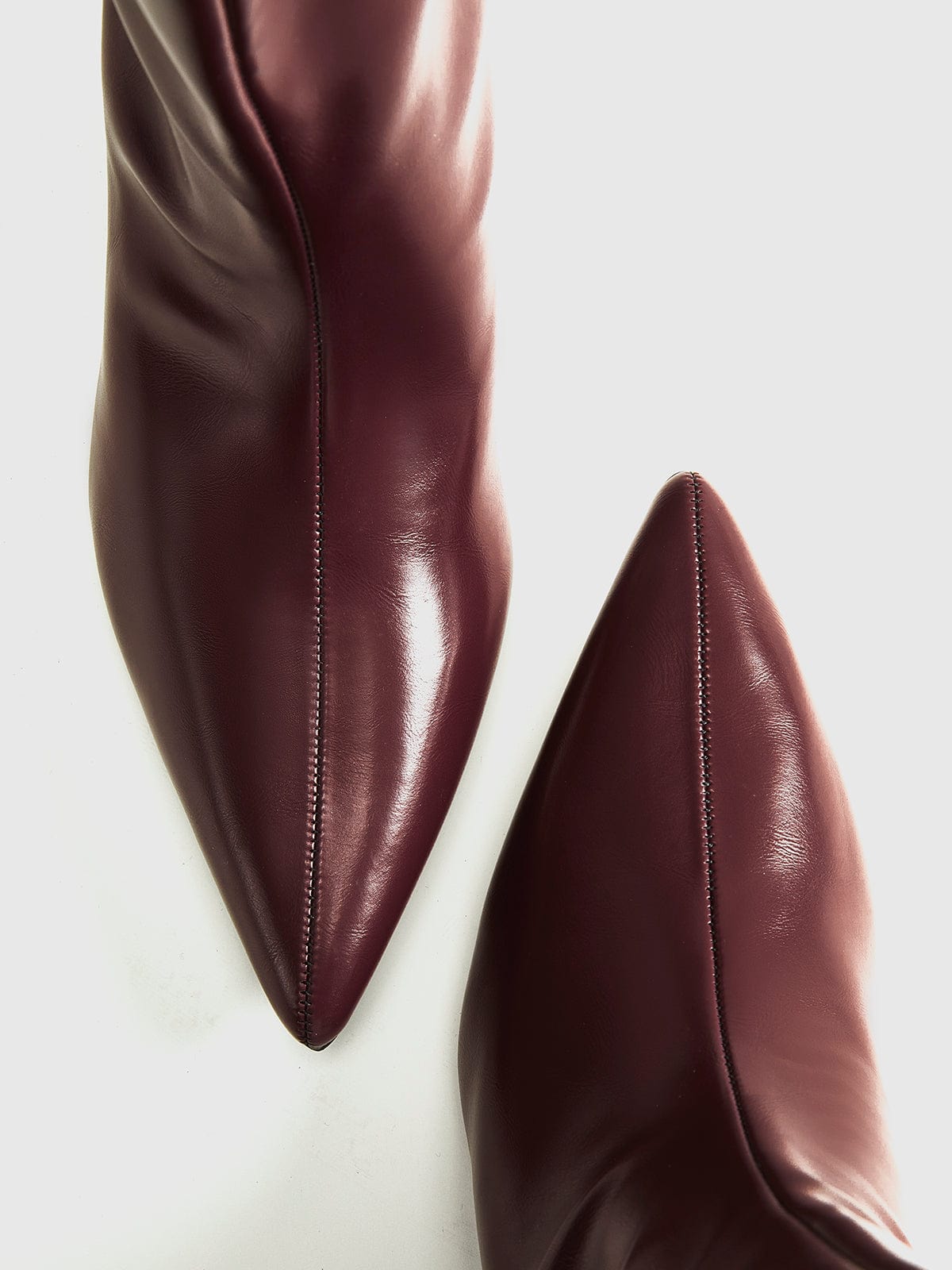 Leather ankle boots for women | Bordeaux red, kitten heel | Minimalist
