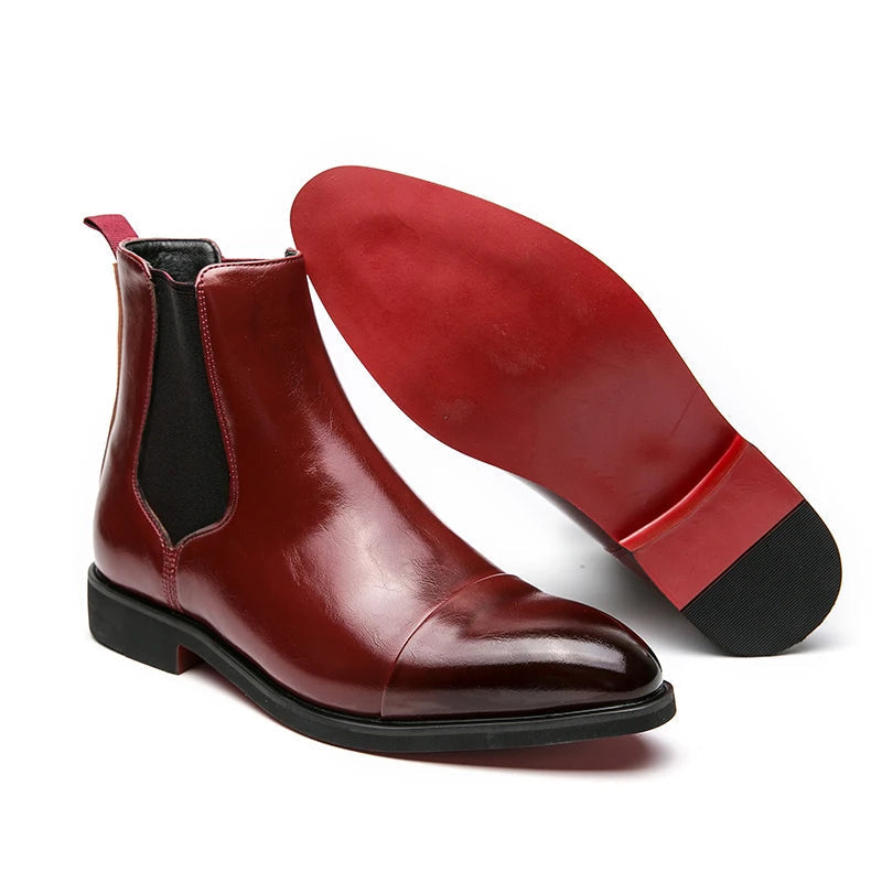Leather Chelsea ankle boots for women | Black, Burgundy | Comfortable
