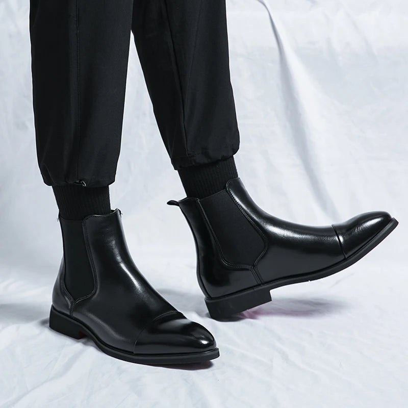 Leather Chelsea ankle boots for women | Black, Burgundy | Comfortable