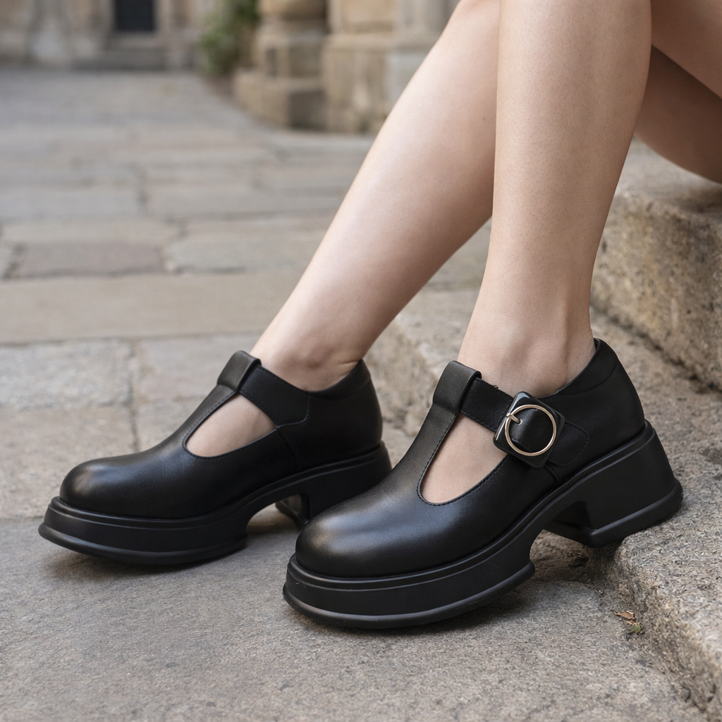 Women's Mary Jane Shoes | Block Heel, Leather Buckle