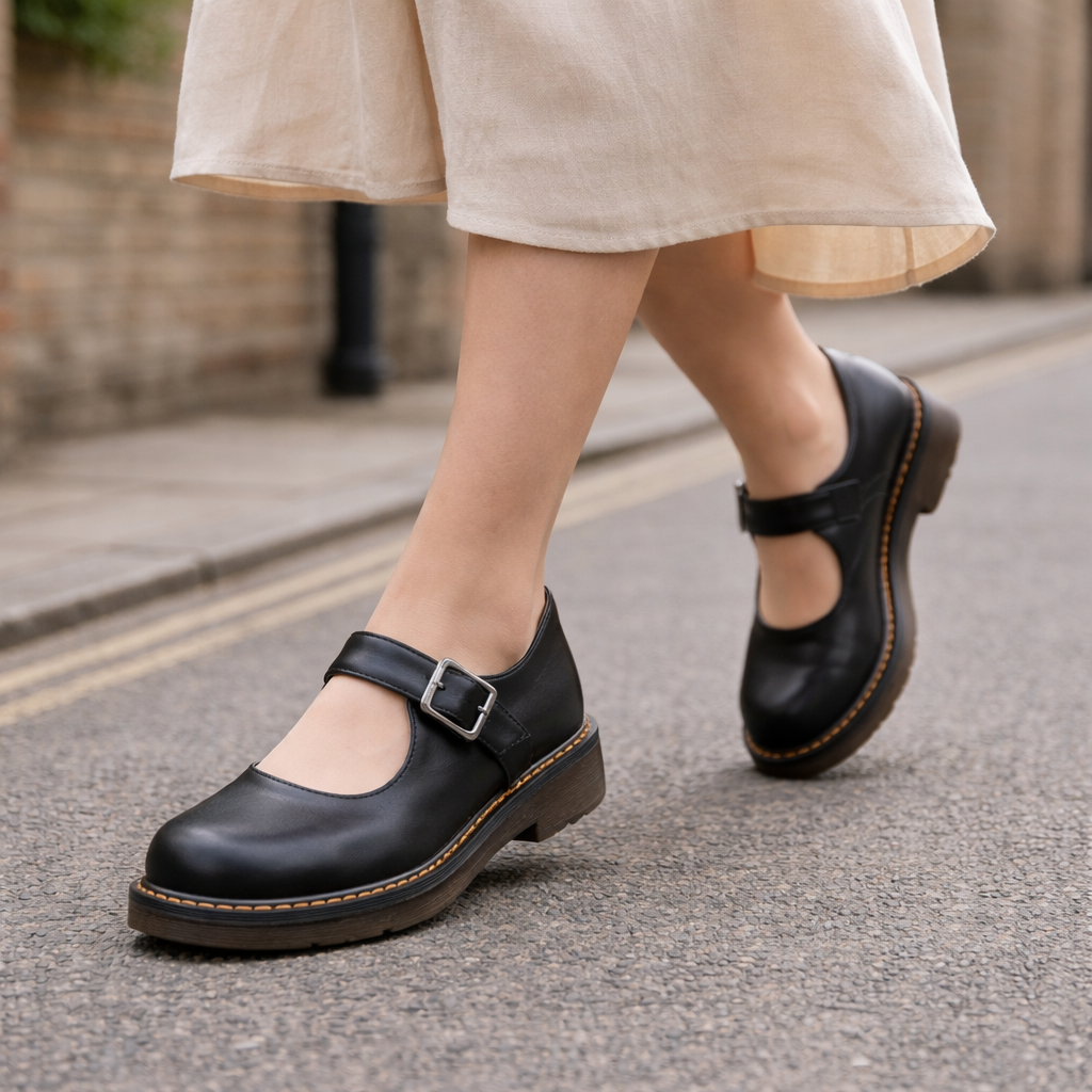 Women's Mary Jane shoes | Round toe, loop strap | Comfortable sole