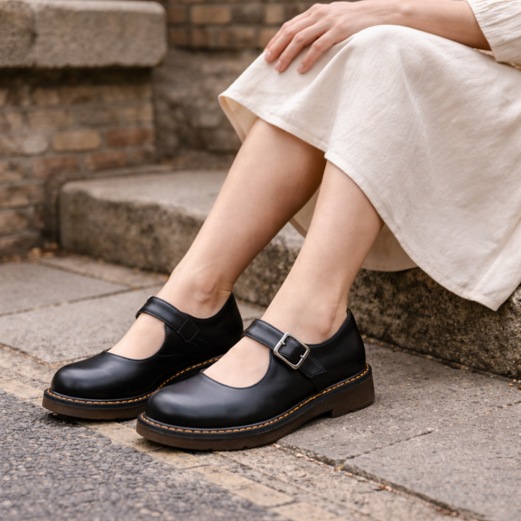 Women's Mary Jane shoes | Round toe, loop strap | Comfortable sole