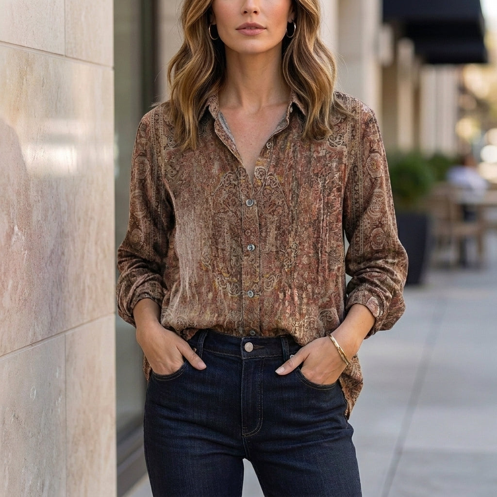 Women's Shirt | Abstract Print, Casual Coastal Style