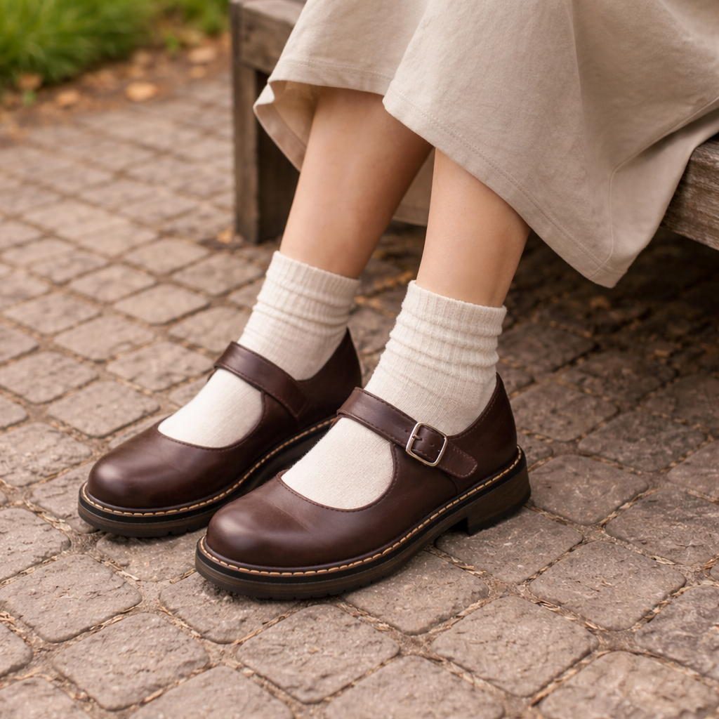 Women's Mary Jane shoes | Round toe section | Buckle bridge, low heel