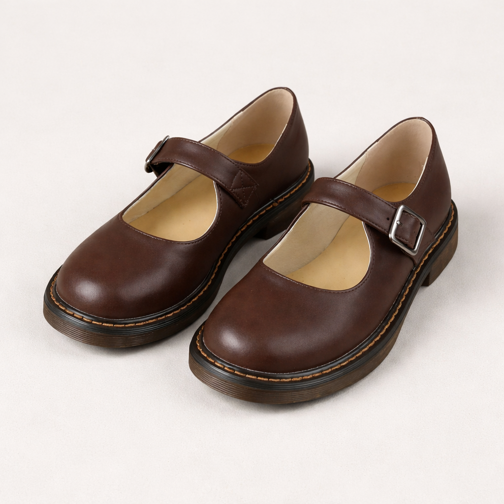 Women's Mary Jane shoes | Round toe section | Buckle bridge, low heel
