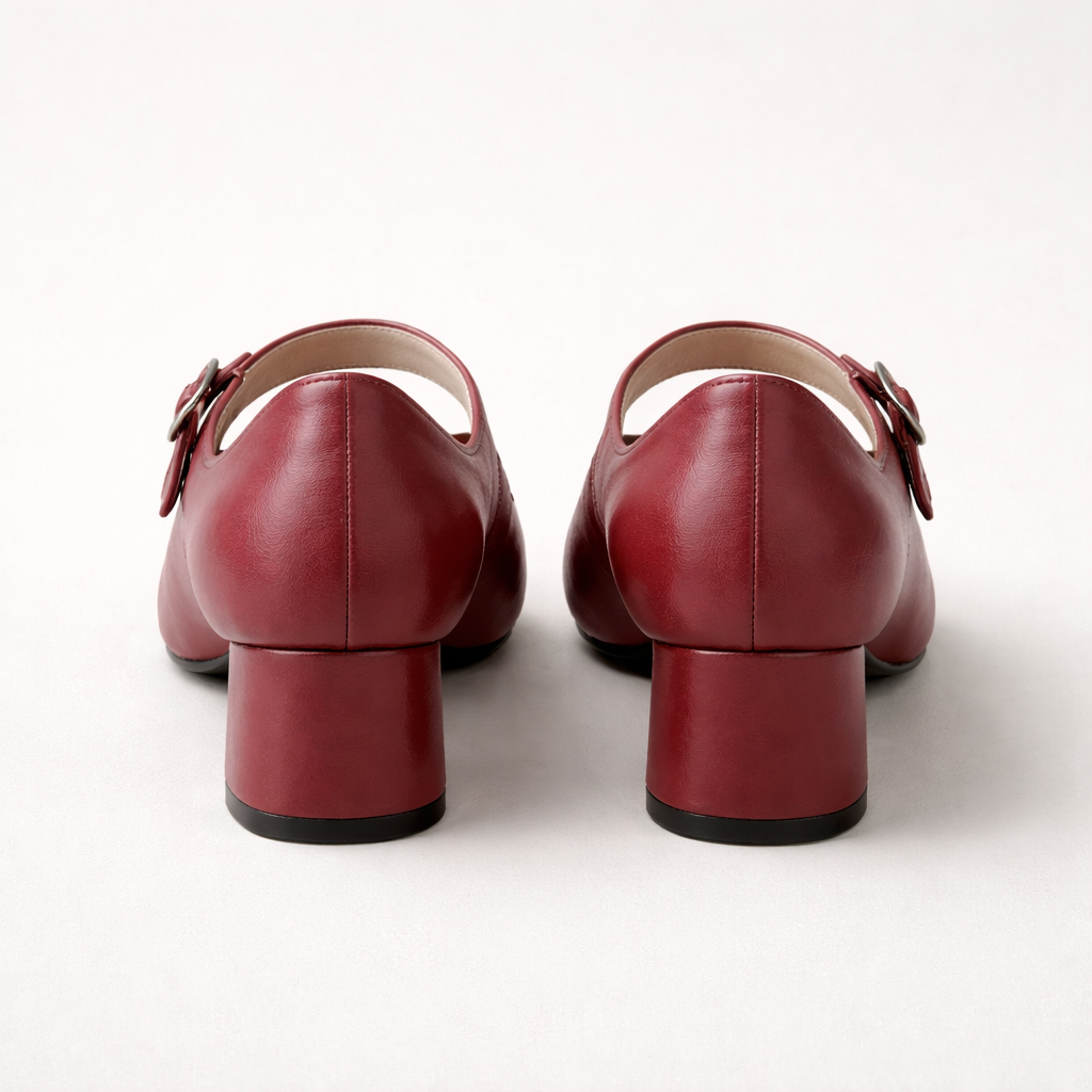 Women's Mary Jane Shoes | Block Heel, Leather Adjustable Buckle | Comfortable Fit
