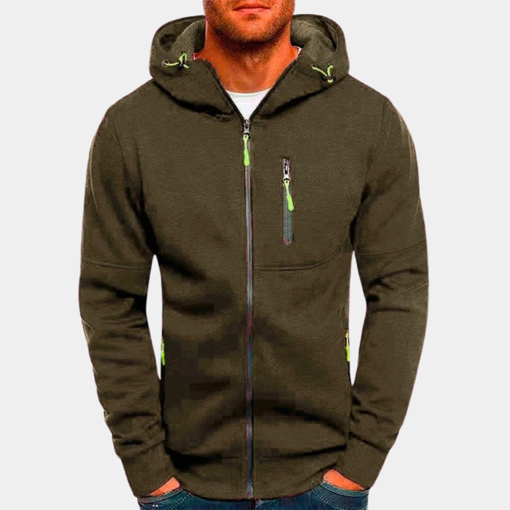 Men's hoodie | With zipper, relaxed fit | Gray