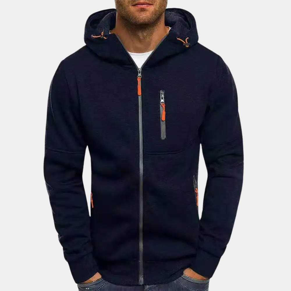 Men's hoodie | With zipper, relaxed fit | Gray