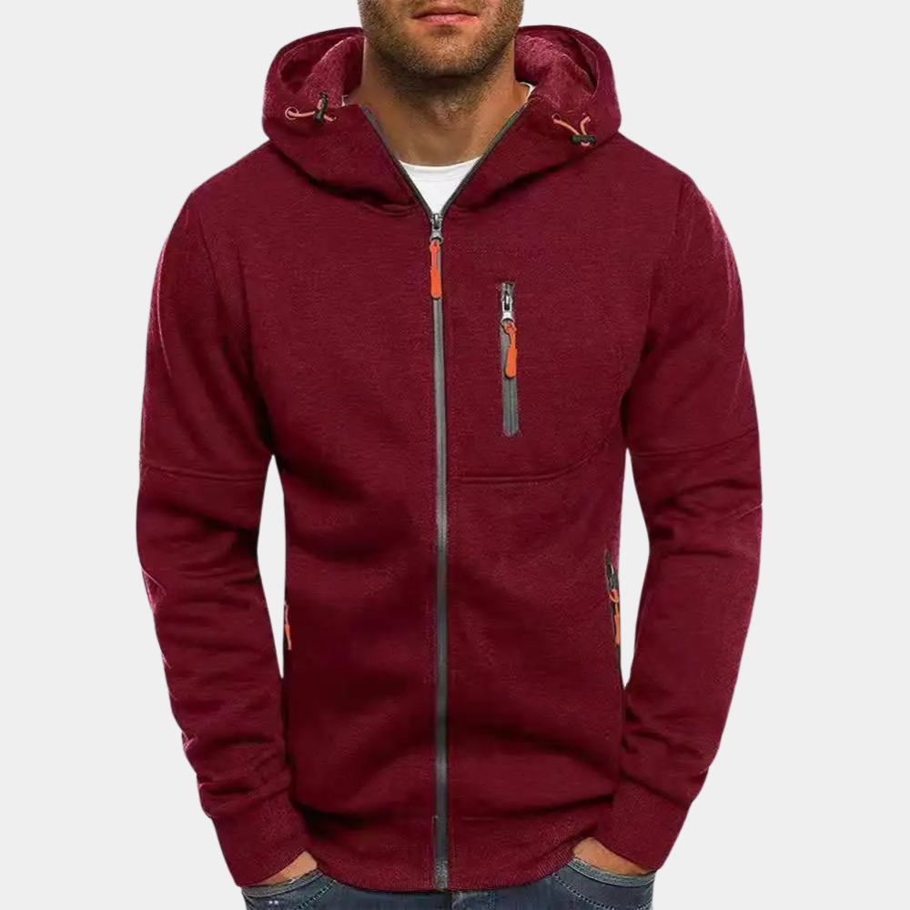 Men's hoodie | With zipper, relaxed fit | Gray