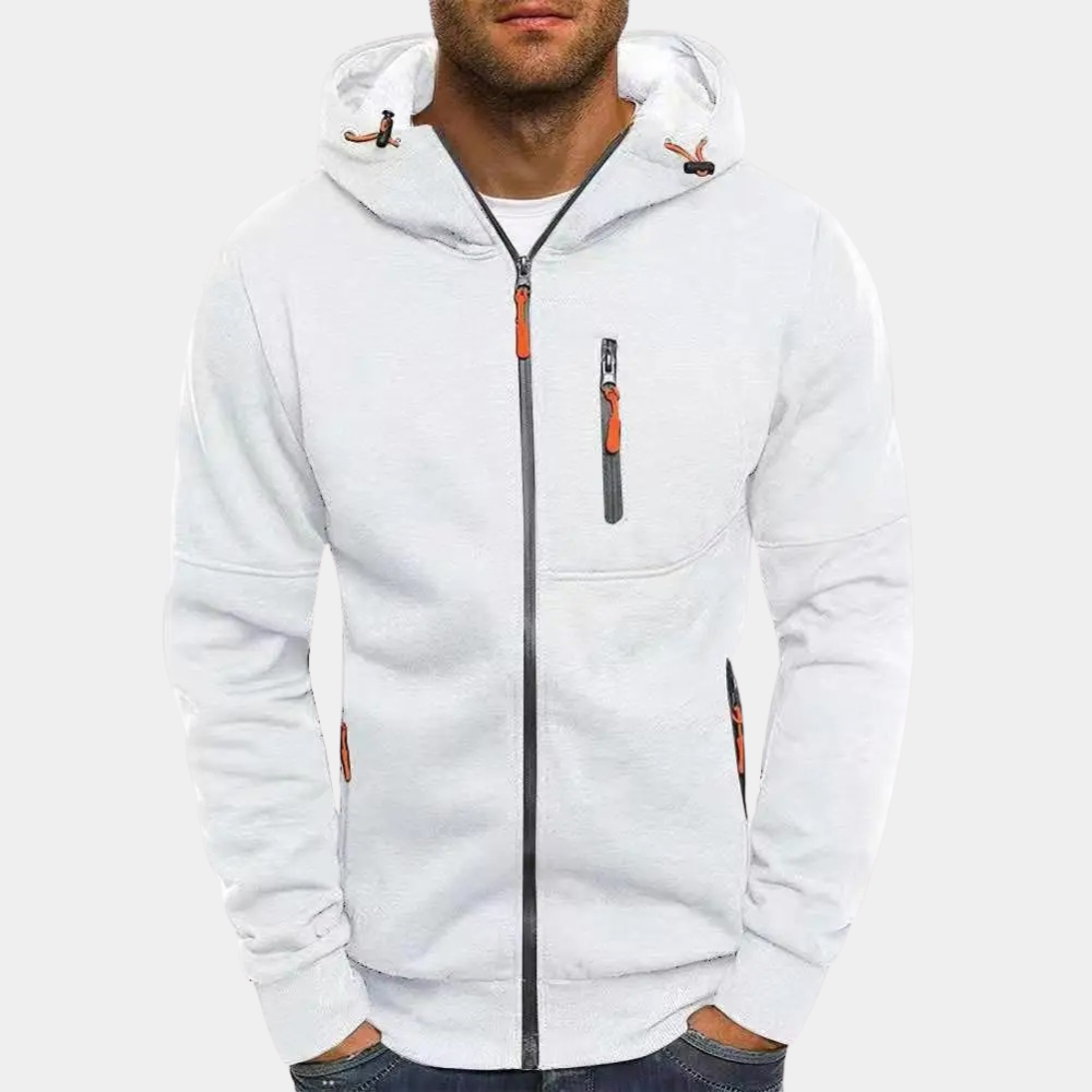 Men's hoodie | With zipper, relaxed fit | Gray