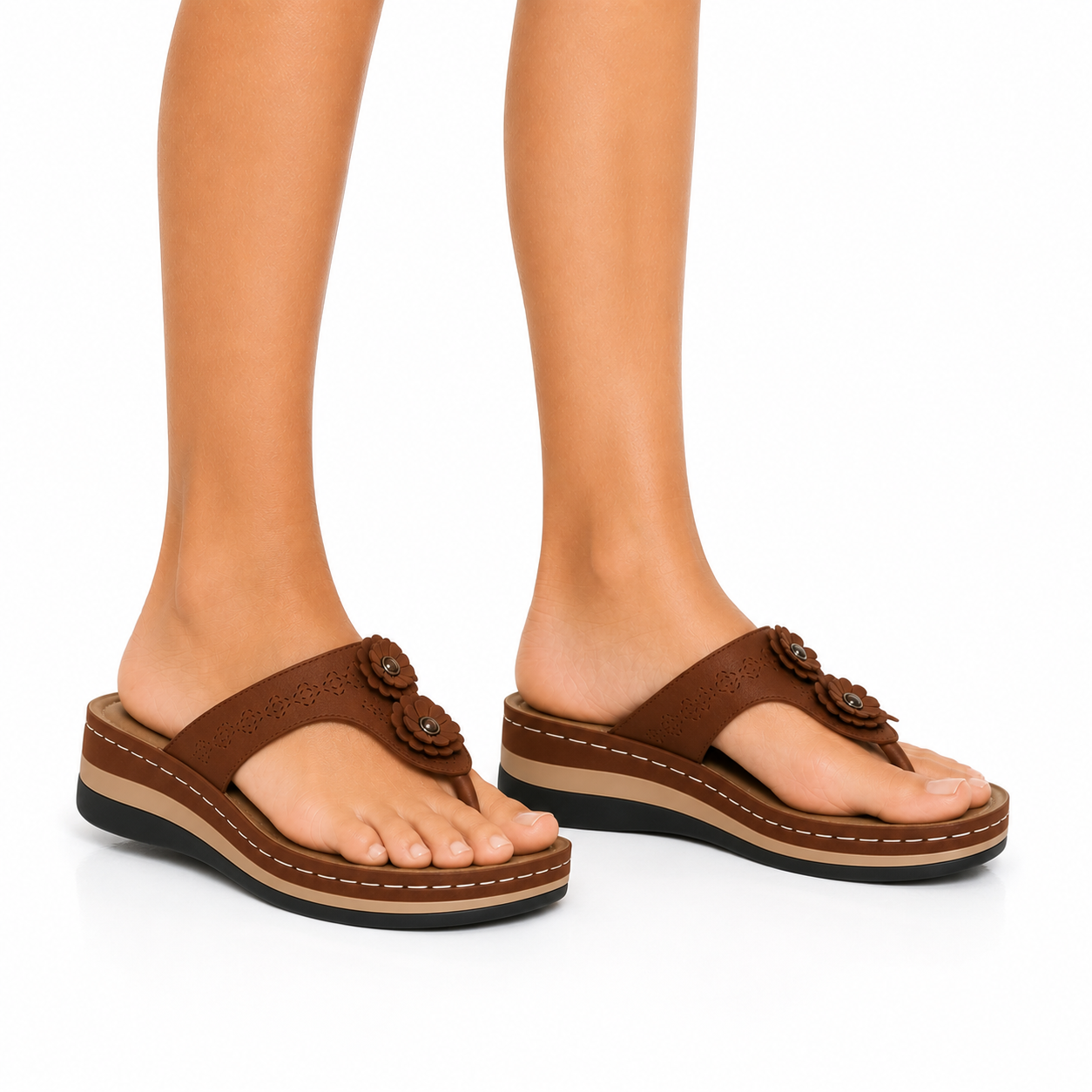 Women's orthopedic slippers | Comfortable, supportive | Flower-decorated toe slippers