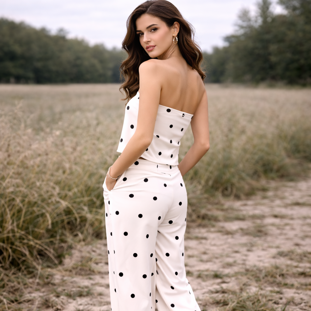 Two-Piece Outfits | Women's Polka Dot Set | Stylish Matching Outfits