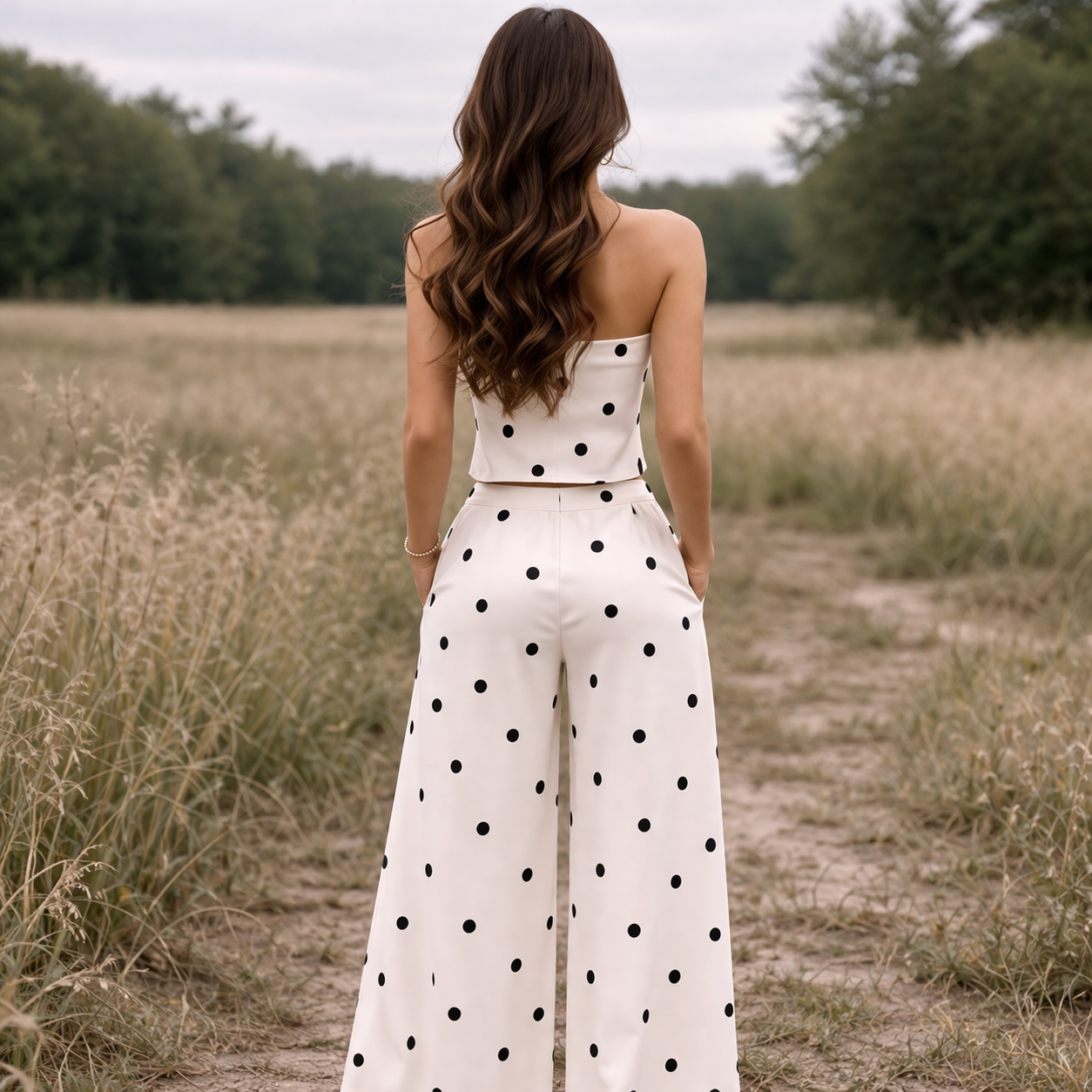 Two-Piece Outfits | Women's Polka Dot Set | Stylish Matching Outfits