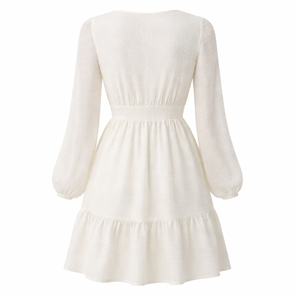 Polka Dot Dress | Women's Fit and Flare | Long Sleeve, Lightweight