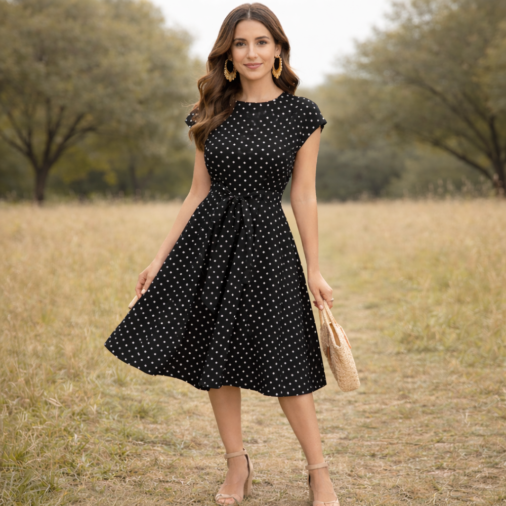 Polka Dot Dress | Vintage Women's Summer Dress | Lightweight