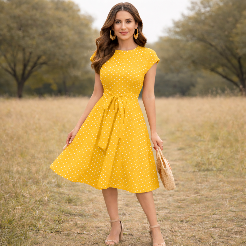 Polka Dot Dress | Vintage Women's Summer Dress | Lightweight