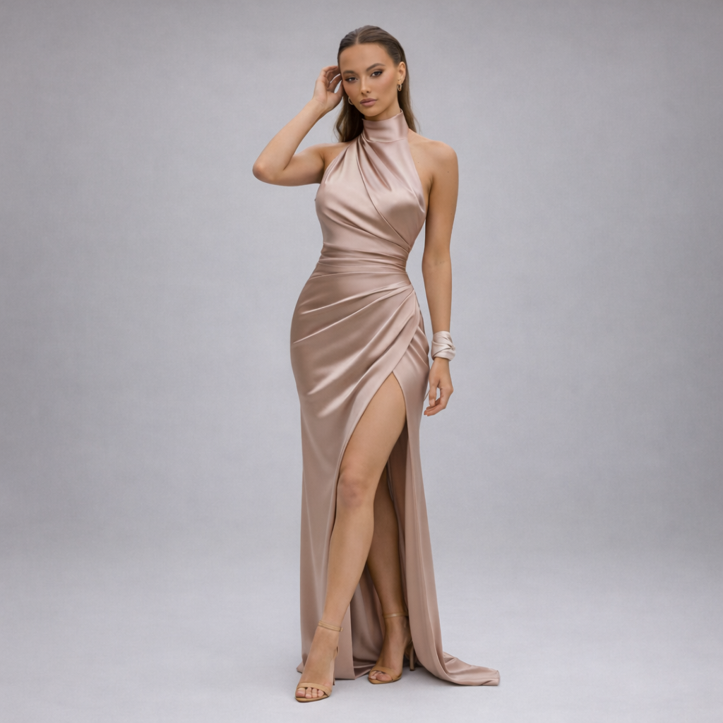 Women's evening gown | Long neckline, urban style