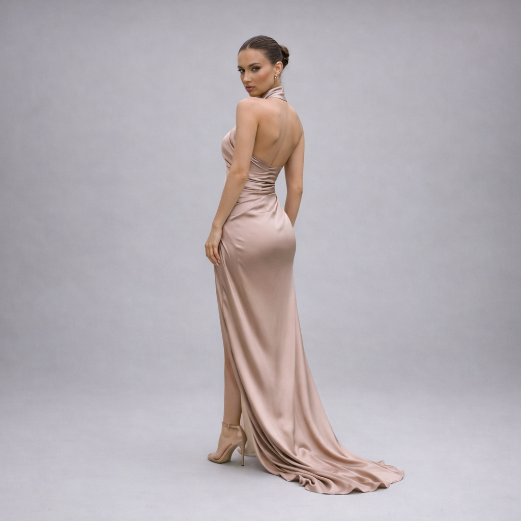 Women's evening gown | Long neckline, urban style