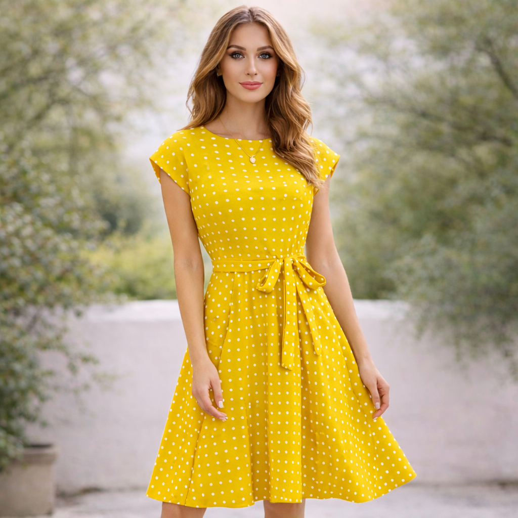 Polka Dot Dress | Beautiful Tied Waist | Women's Dress