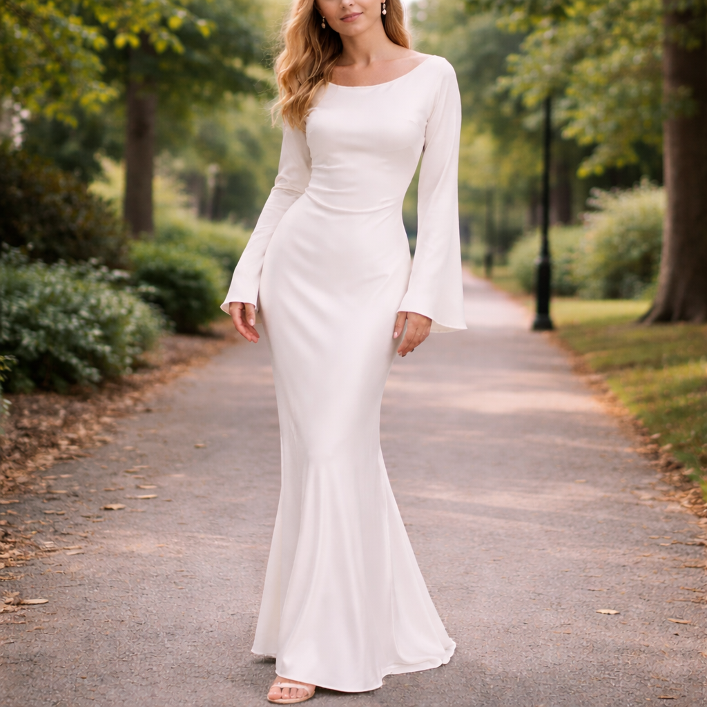 Silky maxi dress with elegant fit and flowing fabric