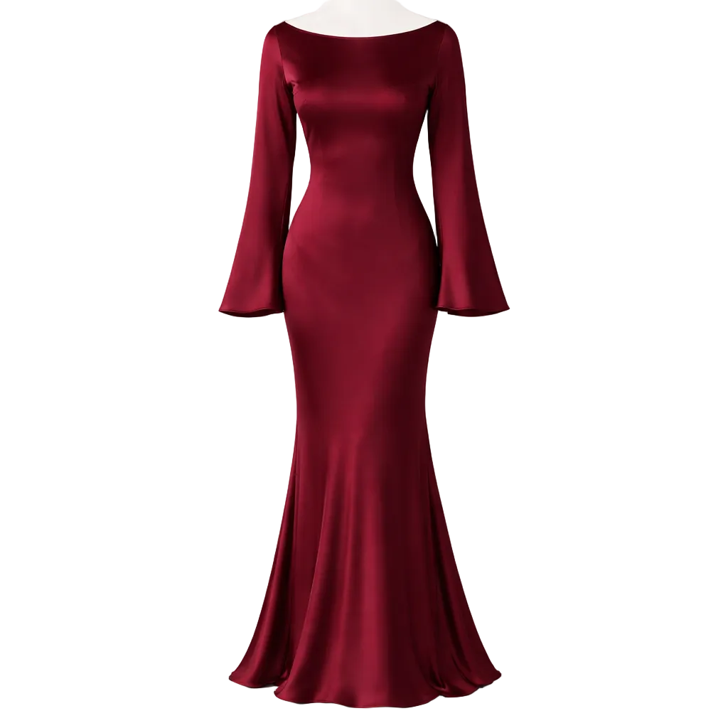Silky maxi dress with elegant fit and flowing fabric
