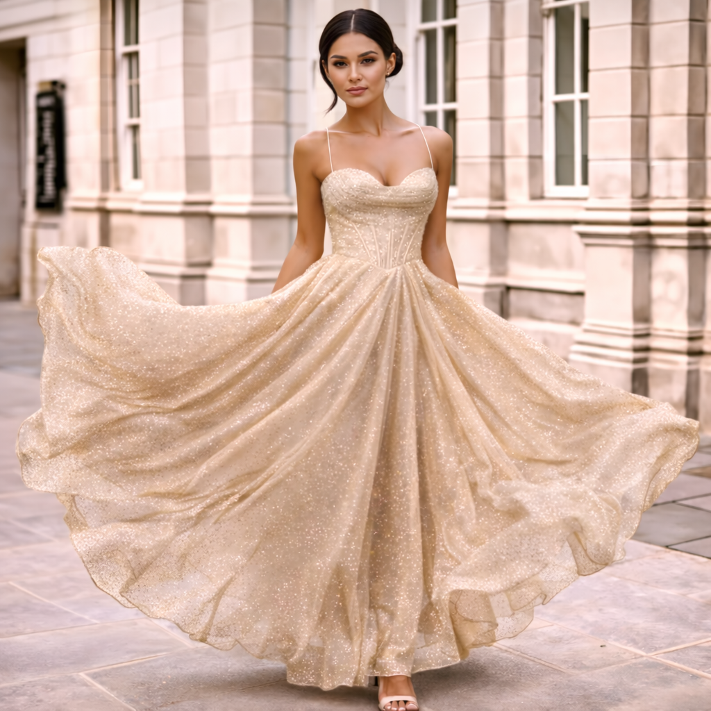 Satin Maxi Dress | Open Back, Long Sleeves | Elegant Evening Event